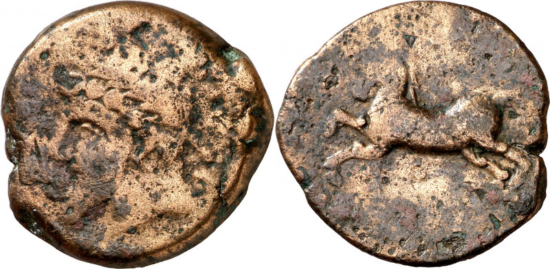 Numidia. Micipsa (148-118 a.C.). AE 26. (S. 6597) (Müller 32). 17,11 g. BC+/MBC-...