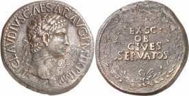 (41-42 d.C.). Claudio. Sestercio. (Spink 1849) (Co. 39) (RIC. 96). 25,02 g. MBC.