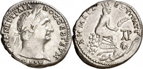 (100 d.C.). Trajano. Cilicia. Tarso. Tetradracma. (S.GIC. falta) (RPC. III, 3254). 14,59 g. MBC+.