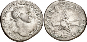 (112-114 d.C.). Trajano. Capadocia. Cesarea. Dracma. (S.GIC. 1068 var) (RPC. III, 3029). 3,34 g. MBC-.