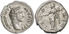(139 d.C.). Antonino pío. Denario (Spink 4110) (S. 831) (RIC. 42). 3,42 g. MBC+.