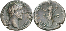 (145 d.C.). Antonino pío. As. (Spink 4305) (Co. 499) (RIC. 818). 7,31 g. MBC-.