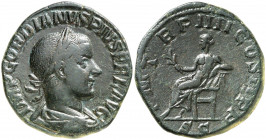 (241-242 d.C.). Gordiano III. Sestercio. (Spink 8730 var) (Co. 251) (RIC. 302). 16,31 g. MBC+.