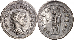(245-246 d.C.). Filipo II. Antoniniano. (Spink 9240) (S. 48) (RIC. 218d). Pátina oscura. 3,56 g. MBC+.