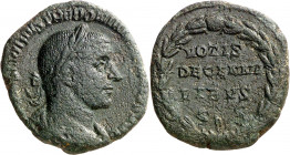 (251 d.C.). Treboniano Galo. Sestercio. (Spink 9683) (Co. 137) (RIC. 127a). Escasa. 13,87 g. MBC-.