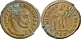 (303-305 d.C.). Diocleciano. Lugdunum. Follis. (Spink 12770) (Co. 119) (RIC. 175a). 9,28 g. EBC-.