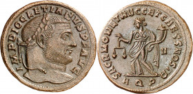 (302-303 d.C.). Diocleciano. Aquileia. Follis. (Spink 12820) (Co. 435) (RIC. 35a). 9,50 g. MBC+.