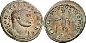 (301-303 d.C.). Constancio I, Cloro. Lugdunum. Follis. (Spink 14042 var) (Co. 120) (RIC. 164a). 10,12 g. MBC+.