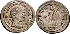 (302-303 d.C.). Constancio I, Cloro. Antioquía. Follis. (Spink 14070) (Co. 89) (RIC. 57a). 10,35 g. MBC+.