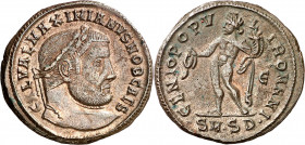 (303/304-305 d.C.). Galerio Maximiano. Sérdica. Follis. (Spink 14369 var) (Co. 78) (RIC. 4b var). 10,81 g. MBC+.