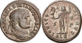 (304-305 d.C.). Galerio Maximiano. Alejandría. Follis. (Spink 14388) (Co. 120) (RIC. 43). 9,44 g. MBC+.