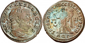 (304-305 d.C.). Galerio Maximiano. Aquileia. Follis. (Spink 14402) (Co. 188) (RIC. 40b). 9,41 g. MBC+.
