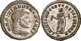 (299-303 d.C.). Galerio Maximiano. Cartago. Follis. (Spink 14411) (Co. 191) (RIC. 32b). 10,40 g. EBC/EBC-.