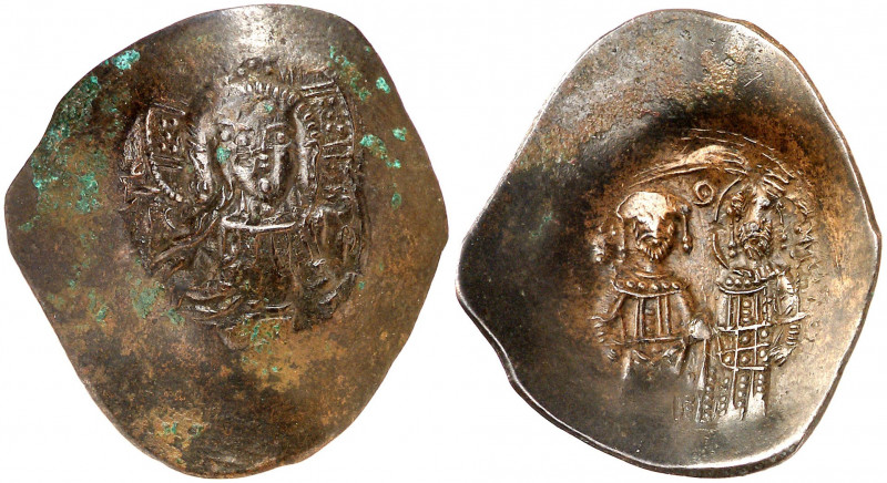 Alejo III, Ángelo-Comneno (1195-1203). Constantinopla. Aspron trachy de vellón. ...