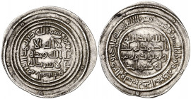 Califato Omeya de Damasco. AH 81. Abd al-Malik. Al-Basra. Dirhem. (S.Album 126) (Lavoix 177). Ex Colección MB 17/10/2018, nº 513. 2,91 g. MBC+.