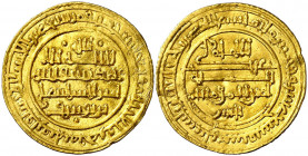 Almorávides. AH 519. Ali ibn Yusuf. Sevilla. Dinar. (V. 1662) (Hazard 218). 4 g. EBC-.