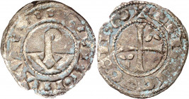 Comtat d'Urgell. Ermengol VIII (1184-1209). Agramunt. Diner. (Cru.V.S. 119) (Cru.C.G. 1935a). Buen ejemplar. Ex Áureo 20/09/2001, nº 710. Escasa. 0,87...