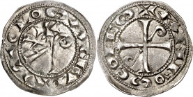 Comtat de Tolosa. Alfons Jordà (1112-1148). Tolosa. Diner. (Duplessy 1226) (P.A. 3688). Bella. Escasa así. 1,12 g. EBC-.