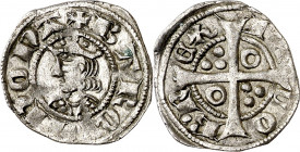 Jaume II (1291-1327). Barcelona. Diner. (Cru.V.S. 340.1) (Cru.C.G. 2158a). Vellón muy rico. Escasa así. 1,10 g. MBC+.