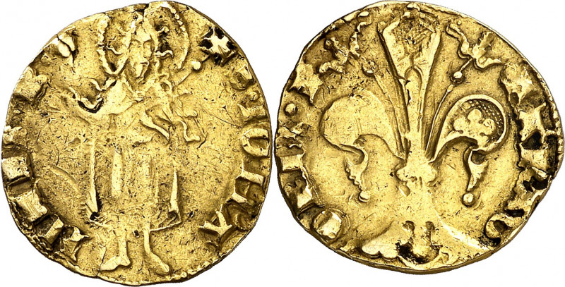 Pere III (1336-1387). Barcelona. Florí. (Cru.V.S. 384) (Cru.C.G. 2206). Marca: r...