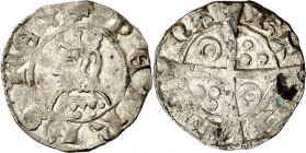 Pere III (1336-1387). Barcelona. Diner. (Cru.V.S. 418.3) (Cru.C.G. 2231b). Atractiva. 1,15 g. MBC+.