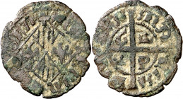 Maria y Martí el Jove de Sicília (1395-1402). Sicília. Diner. (Cru.V.S. 731) (Cru.C.G. 2669) (MIR. 219). Escasa. 0,69 g. MBC-.