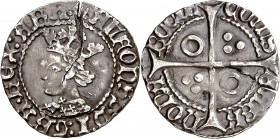 Alfons IV (1416-1458). Perpinyà. Croat. (Cru.V.S. 825.9) (Cru.C.G. 2868l). Grieta. 3,10 g. (MBC).