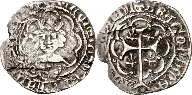 Alfons IV (1416-1458). Mallorca. Mig ral. (Cru.V.S. 839) (Cru.C.G. 2890). Grieta...