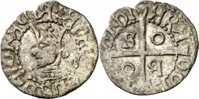 Alfons IV (1416-1458). Sardenya (Càller). Diner o pitxol. (Cru.V.S. 878) (Cru.C.G. 2923) (MIR. 12 ó 14). Letras A son R giradas. Buen ejemplar. Escasa...