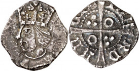 Pere de Portugal (1464-1466). Cervera. Terç de croat. (Cru.V.S. 921) (Cru.C.G. 3044). Rara. 0,87 g. MBC-.