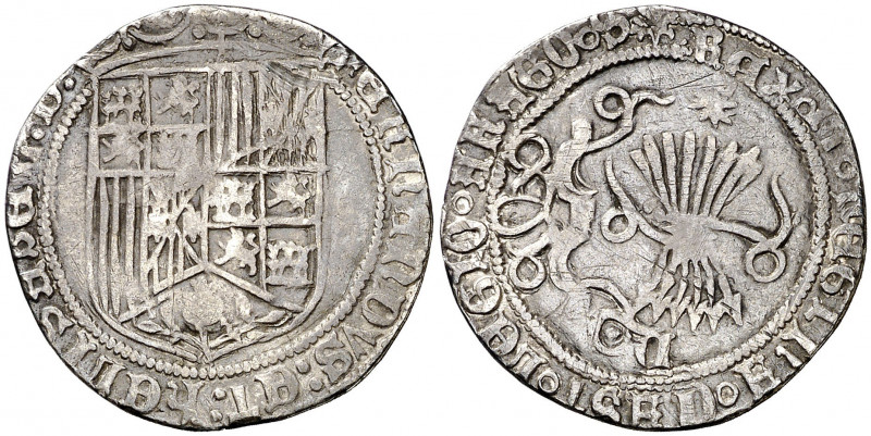 Reyes Católicos. Cuenca. 1 real. (AC. 343). Rara. 2,69 g. MBC-.