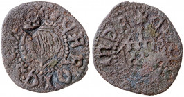 s/d. Carlos I. Girona. 1 diner. (AC. 4) (Cru.V.S. 1421). Contramarca G. Escasa. 0,71 g. BC+.