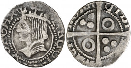 s/d. Carlos I. Barcelona. 1 croat. (AC. 60) (Badia 825, como Ferran II). Recortada. Rara. 2,40 g. (BC+).