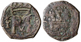 s/d. Felipe II. Cuenca. 1 blanca. (AC. 36). 1,25 g. BC+.