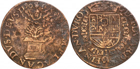1590. Felipe II. Amberes. Jetón. (D. 3261). 4,17 g. MBC-.
