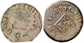 1611. Felipe III. Vic. 1 diner. (AC. 55) (Cru.C.G. 3900). Final de riel. 1,27 g. BC+/MBC-.