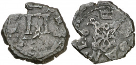 168 (sic). Felipe III. Pamplona. 4 cornados. (AC. 62). 4,10 g. MBC-.
