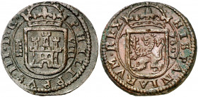 1601. Felipe III. Segovia. 8 maravedís. (J.S. pág. 178). Falsa de época de muy buen arte. Escasa así. 8,14 g. EBC-.