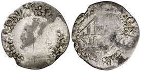s/d. Felipe III. Mallorca. 1/2 ral. (AC. 387) (Cru.C.G. falta). Rara. 1,12 g. BC.