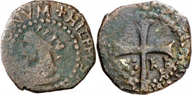 s/d. Felipe IV. Mallorca. 1 dobler. (AC. 32). Ex Áureo 19/12/2000, nº 1509. Muy rara. 1,62 g. BC.
