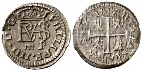 1627. Felipe IV. Segovia. P. 1/2 real. (AC. 620) Acueducto de dos arcos. 1,59 g. MBC.
