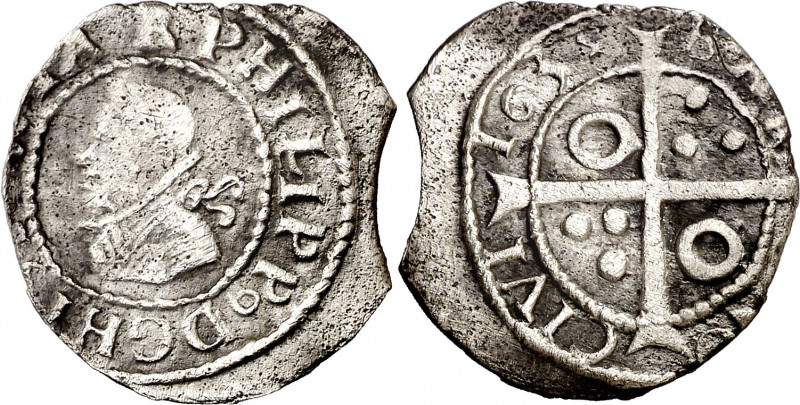 1638. Felipe IV. Barcelona. 1 croat. (AC. 664) (Cru.C.G. 4414i). Cospel irregula...