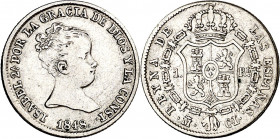 1848. Isabel II. Madrid. CL. 1 real. (AC. 300). 1,46 g. MBC-/MBC.