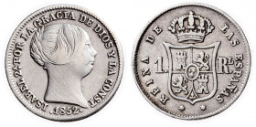 1852. Isabel II. Madrid. 1 real. (AC. 302). 1,30 g. MBC-/MBC.