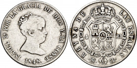 1848. Isabel II. Madrid. CL. 4 reales. (AC. 453). 5,15 g. BC/BC+.