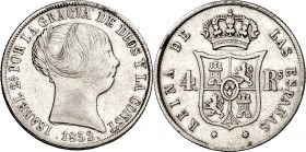 1852. Isabel II. Madrid. 4 reales. (AC. 457). Golpecitos. 5,14 g. MBC-.