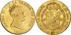 1835. Isabel II. Madrid. CR. 80 reales. (AC. 720). 6,68 g. BC+/MBC-.