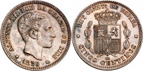 1879. Alfonso XII. Barcelona. OM. 5 céntimos. (AC. 6). 5 g. EBC-.