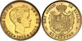 1896*1962. Franco. MPM. 20 pesetas. (AC. 173). Leves marquitas. 6,48 g. EBC/EBC+.