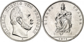 Alemania. Prusia. 1871. Guillermo I. A (Berlín). 1 taler. (Kr. 500). Victoria sobre Francia. Limpiada. Golpecitos. AG. 18,49 g. EBC.